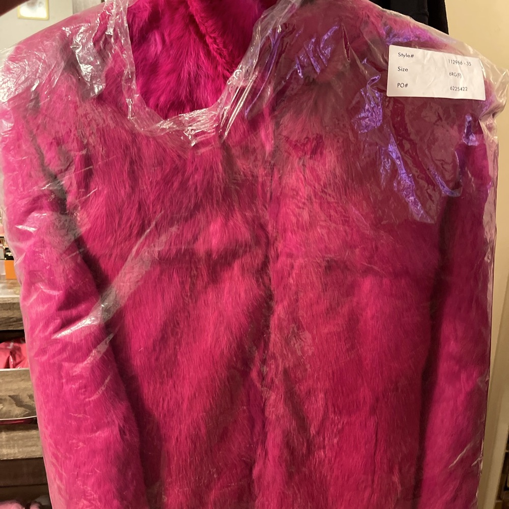 Pink fur jacket